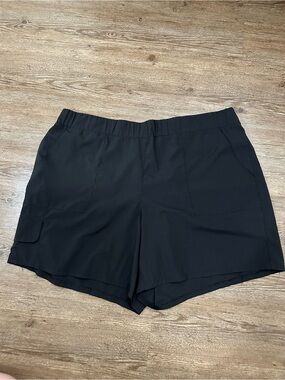 RBX Black Athletic Elastic-Waist Utility Shorts